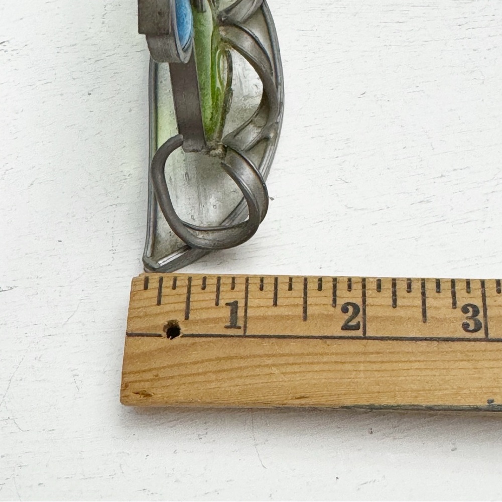Adorable Stained Glass Sun Catcher Owls Window Lead Metal Vintage - Picture 11 of 12